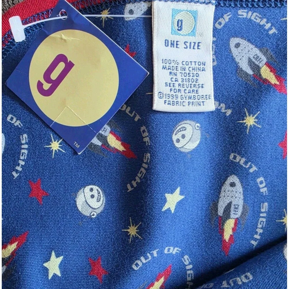 New Vintage Gymboree Baby Blanket Out Of Sight Red Blue Rocket Atomic Retro NWT